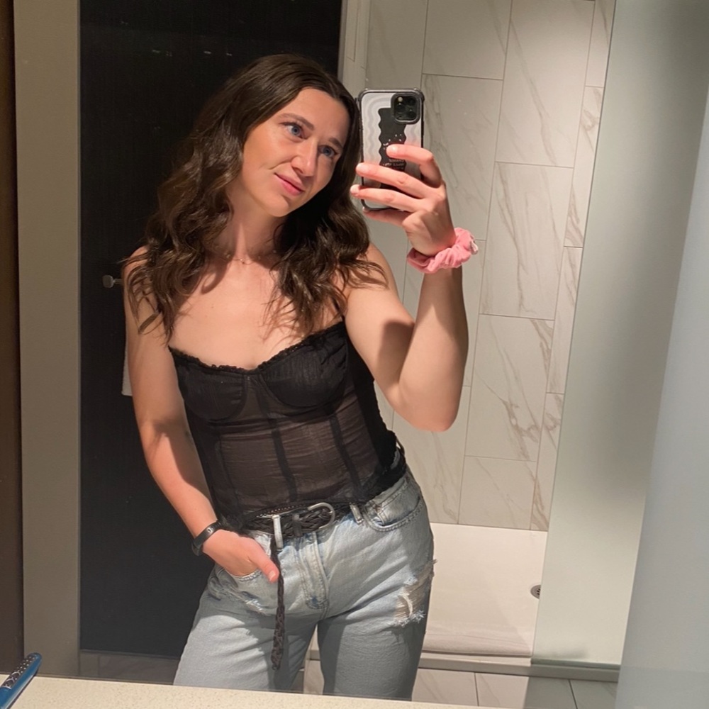 PLT // Black Bustier Top